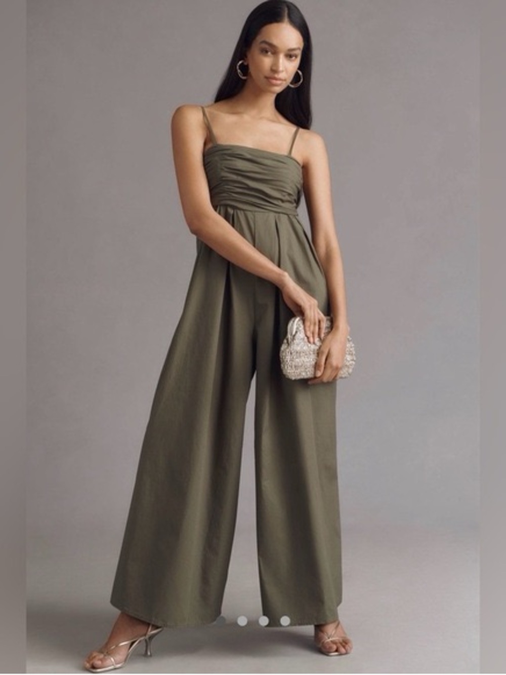 Anthropologie Hutch Olive Green Cotton jumpsuit romper